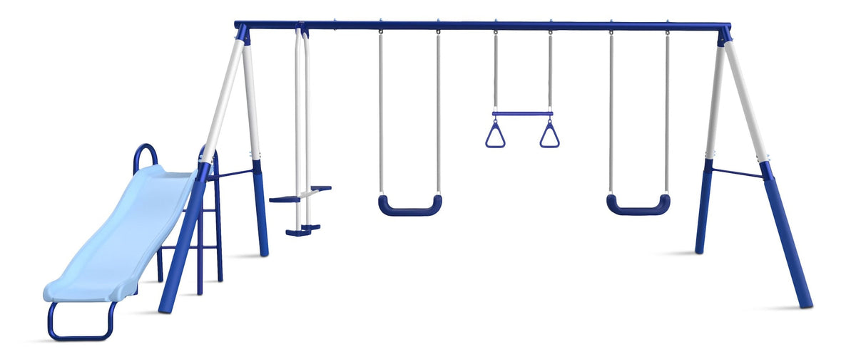Arcadia Star Kids' 5-Station Burst Metal Swing Set Combo with Slide V1J0 - product image 1