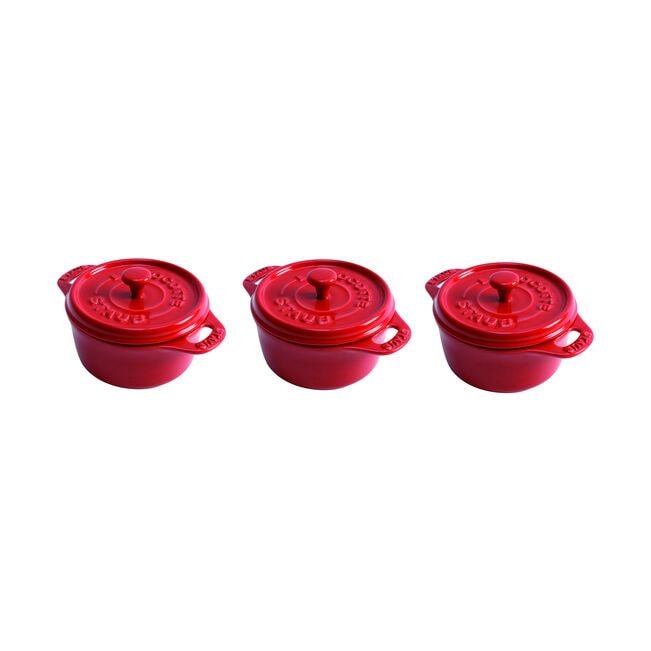 3 piece Cocotte Set Cherry J0U0