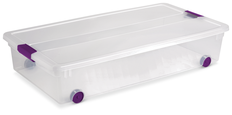 ClearView Latch Wheeled Underbed Storage Box, 57-L V9C2