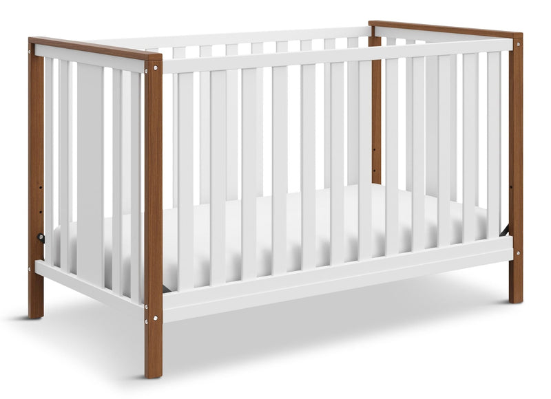 Modern Pacific 4-in-1 Convertible Baby Crib, White/Vintage Driftwood D5D0