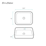 Concorde Rectangle Ceramic Vessel Sink S8R0 - product image 7