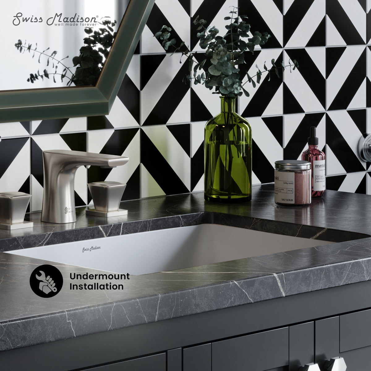 Plaisir Rectangular Undermount Bathroom Sink, 21-in O1K3 - product image 3