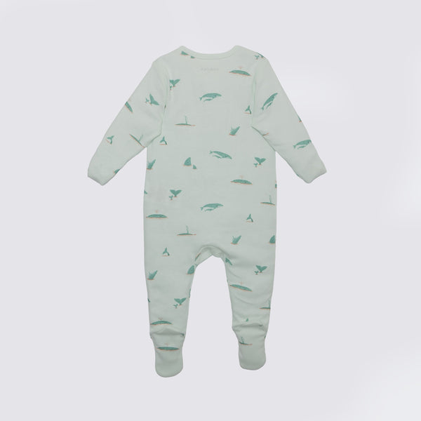 The Elk Baby Whale Print Premium Organic Cotton Play and Grow Zippy, Various Sizes W0K4