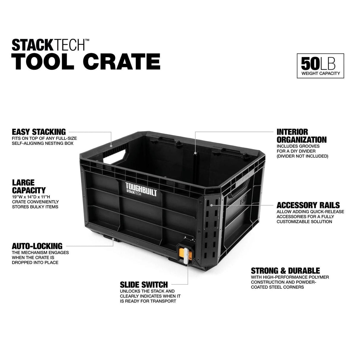 StackTech Auto-Locking Tool Storage Crate U2Z5 - product image 2