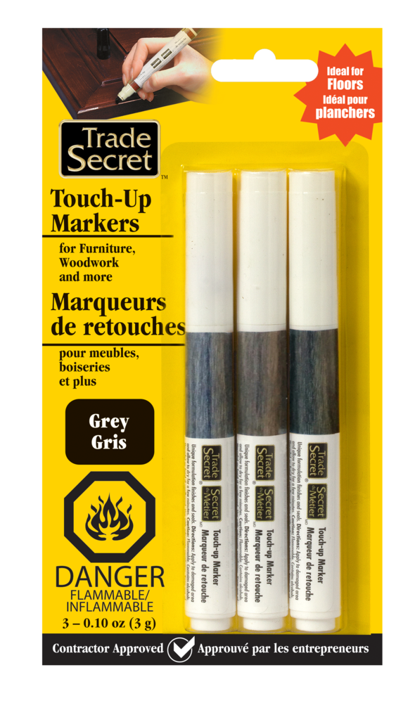 Touch-Up Repair Marker, Quick Drying & Fade Resistant, Grey, 3-pk J6E4