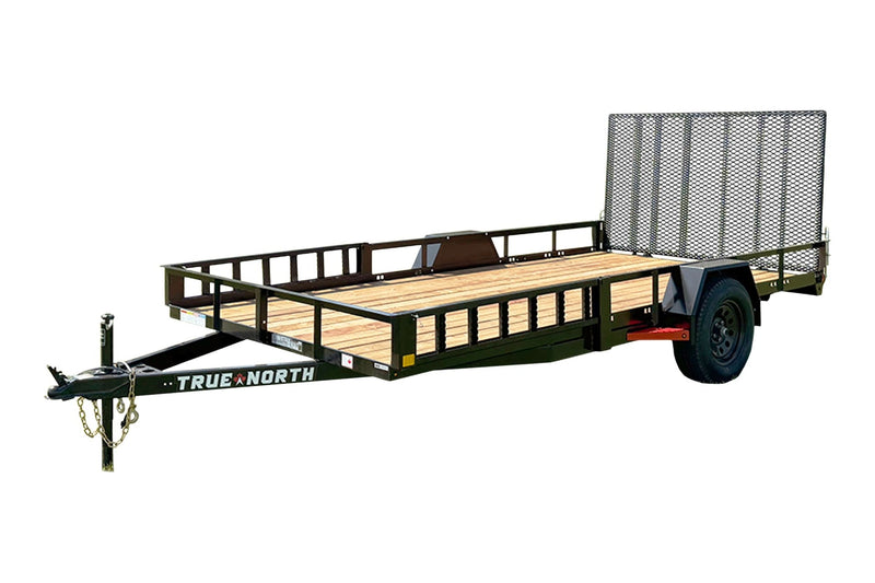 83-in x 14-ft Utility Trailer With Gate & Side ATV Ramps, Black V9U7