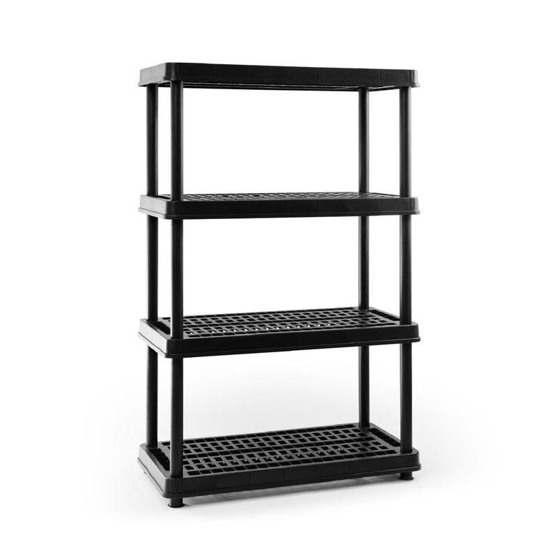 4-Shelf Resin/Plastic Storage Rack/Shelving Unit, 36 x 18 x 54-in I9D3