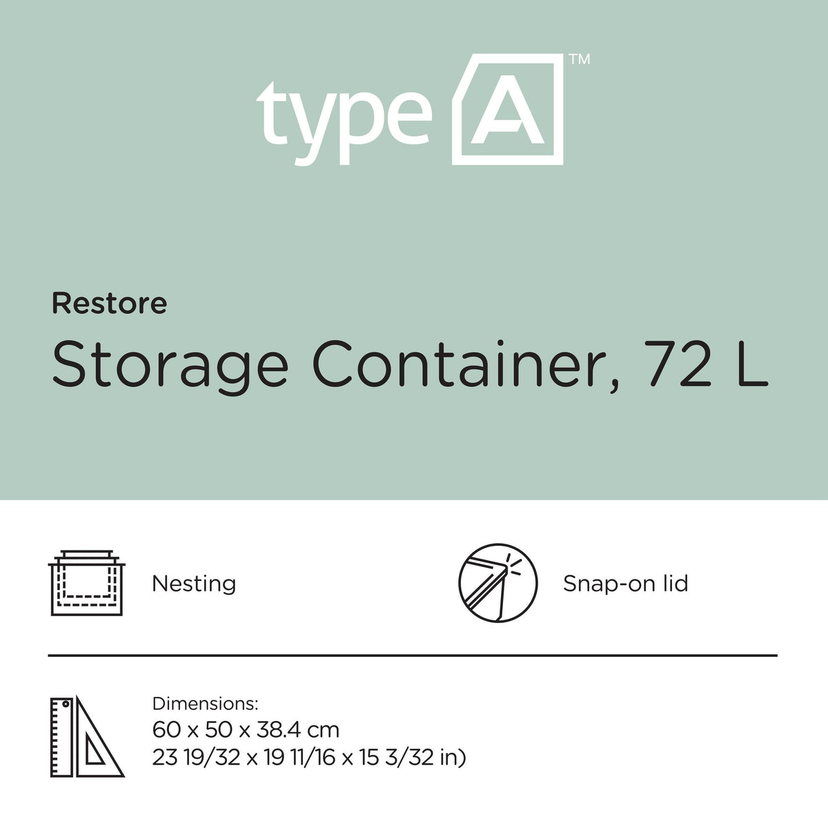 type A Stackable Storage Box with Lid, 72-L, Blue S5T9 - product image 4