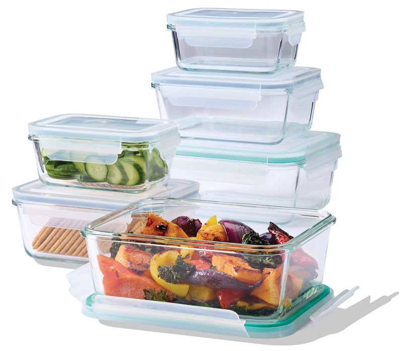 Rectangular Glass Food Storage Container Set, 12-pc B4Y1