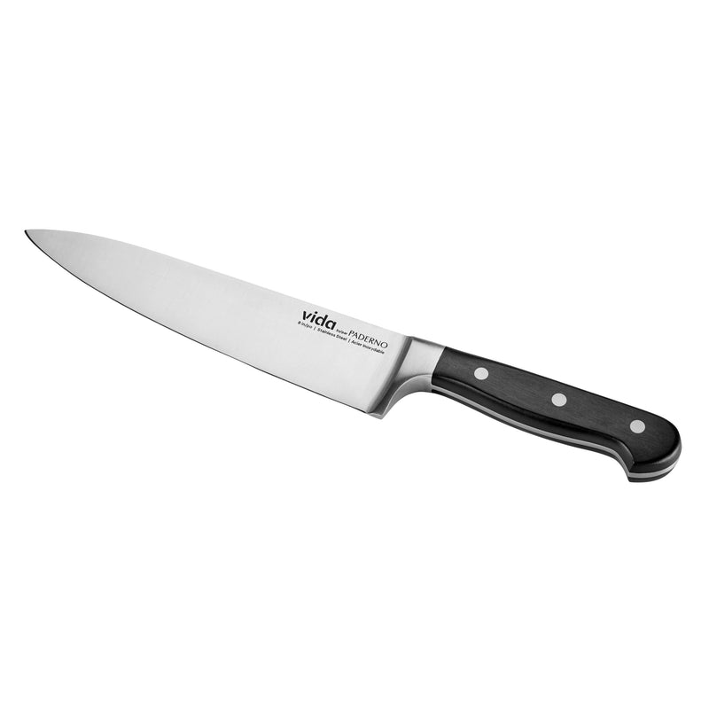 Stainless Steel Triple Rivet Chef's Knife, Ergonomic Grip, 8-in I8A2