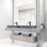 Basilica Gothic ConcretoStone Grey Bathroom Sink/Basin Set with Sterling Faucet and Rectangular Vessel M7U2 - product image 6