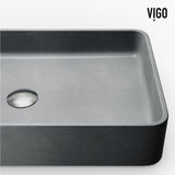 Basilica Gothic ConcretoStone Grey Bathroom Sink/Basin Set with Sterling Faucet and Rectangular Vessel D2F5 - product image 8