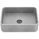 Cadman ConcretoStone 18-in Deep Grey Bathroom Sink/Basin with Rectangular Fluted Vessel M1K5 - product image 1