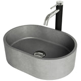 Giralda Gothic ConcretoStone Grey Bathroom Sink/Basin Set with Lexington Faucet and Oval Composite Vessel S6E4 - product image 1