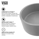 Giralda Gothic ConcretoStone Grey Bathroom Sink/Basin Set with Lexington Faucet and Oval Composite Vessel S6E4 - product image 3