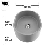 Giralda Gothic ConcretoStone Grey Bathroom Sink/Basin Set with Lexington Faucet and Oval Composite Vessel S6E4 - product image 6