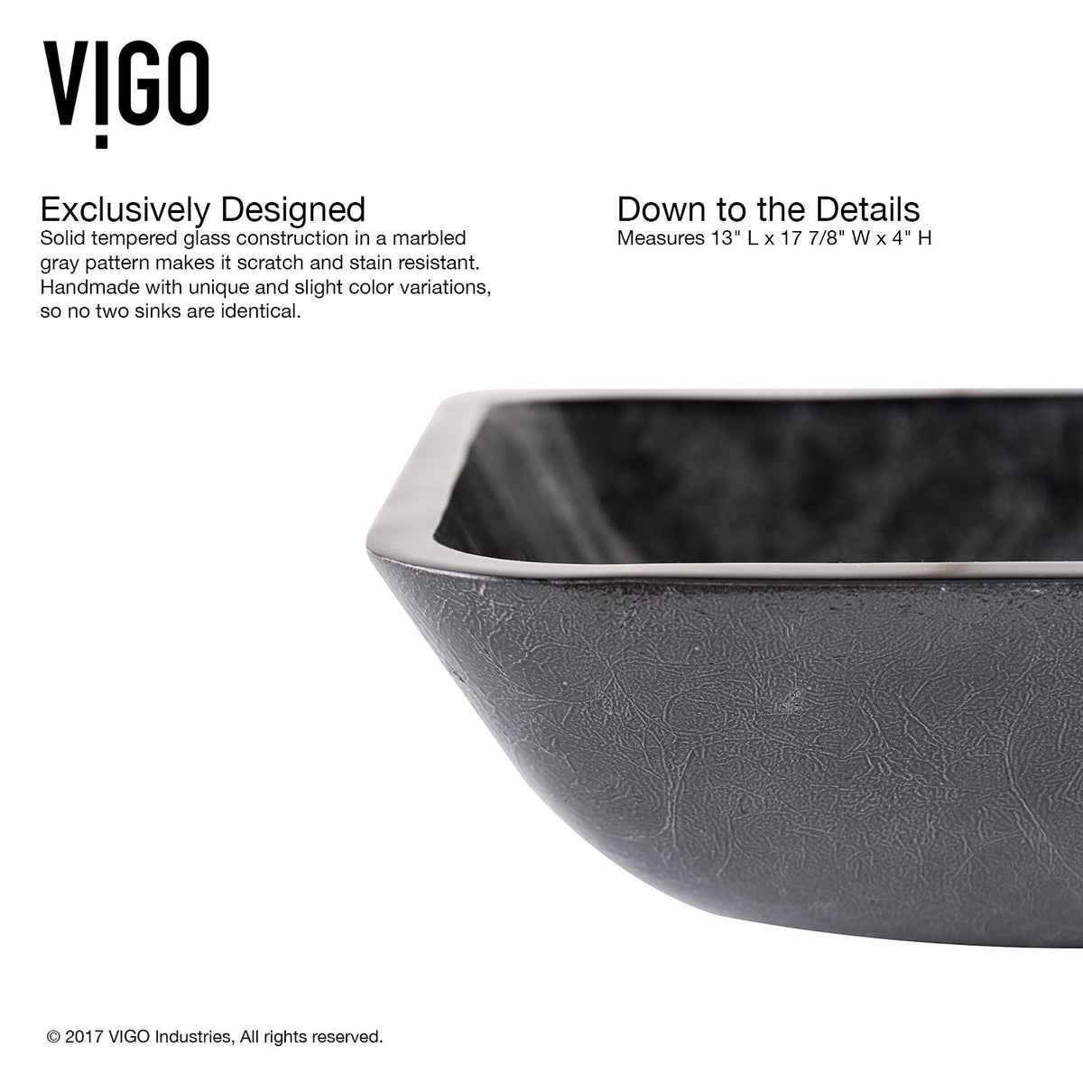 Glass Grey Onyx Bathroom Sink/Basin Set with Linus Faucet and Rectangular Vessel K7E0 - product image 4