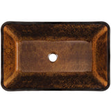 Glass Rectangular Vessel Bathroom Sink/Basin with Rounded Edges & Deep Bowl, Russet M5U2 - product image 2