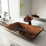 Glass Rectangular Vessel Bathroom Sink/Basin with Rounded Edges & Deep Bowl, Russet M5U2 - product image 8