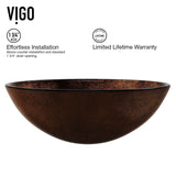 Glass Russet Brown Bathroom Sink/Basin Set with Linus Faucet and Round Vessel Z5W2 - product image 4