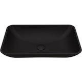 Hadyn Glass Rectangular Vessel Bathroom Sink/Basin with Rounded Edges & Deep Bowl, Black Y0F8 - product image 1