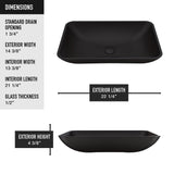 Hadyn Glass Rectangular Vessel Bathroom Sink/Basin with Rounded Edges & Deep Bowl, Black Y0F8 - product image 5