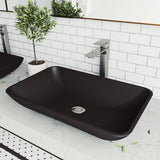 Hadyn Glass Rectangular Vessel Bathroom Sink/Basin with Rounded Edges & Deep Bowl, Black Y0F8 - product image 7