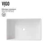 Magnolia MatteStone White Bathroom Sink/Basin Set with Amada Faucet and Rectangular Composite Vessel S0G8 - product image 8