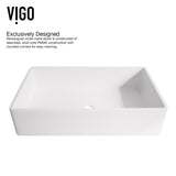 Magnolia MatteStone White Bathroom Sink/Basin Set with Apollo Faucet and Rectangular Composite Vessel Y2C6 - product image 7