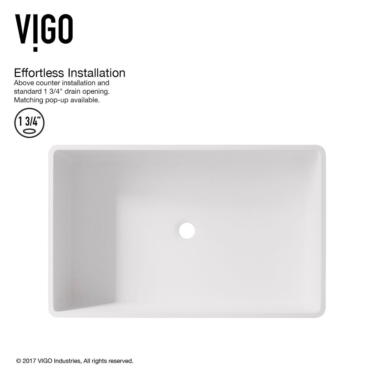 Magnolia MatteStone White Bathroom Sink/Basin Set with Duris Faucet and Rectangular Composite Vessel Y9B6 - product image 3
