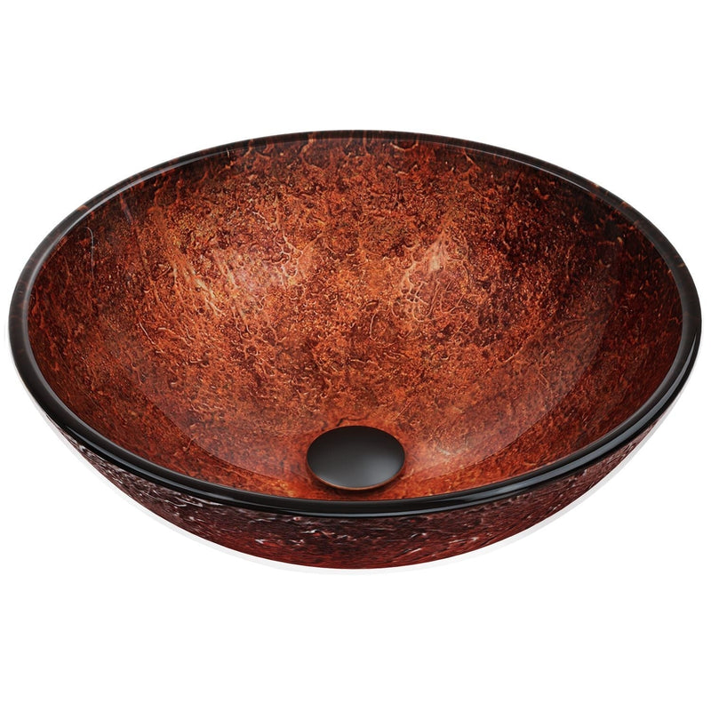 Mahogany Moon Glass Vessel Bathroom Sink M2X5