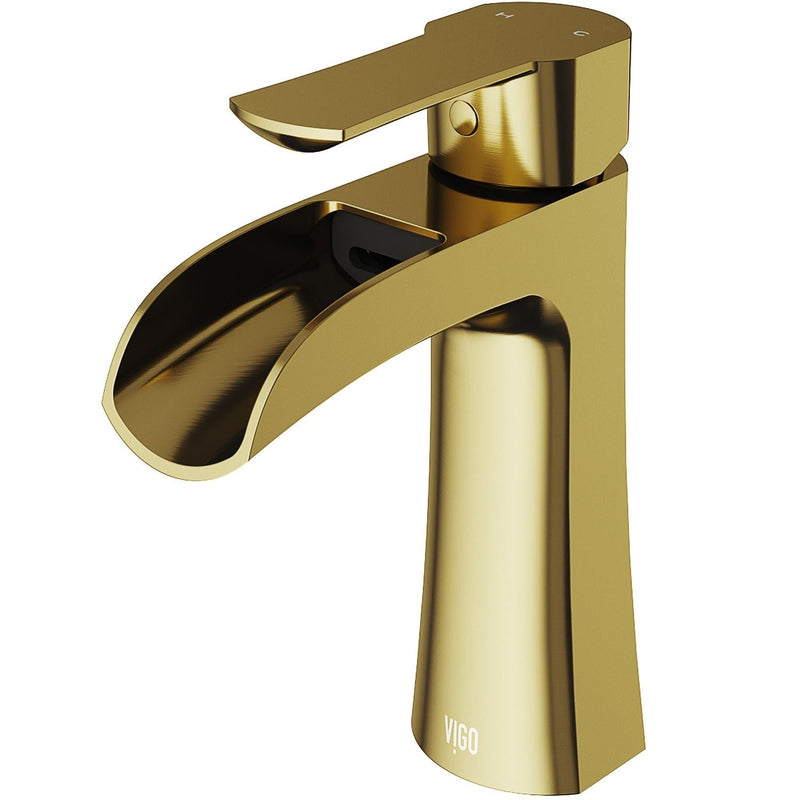 Paloma Single Handle Single Hole Bathroom Sink Faucet, WaterSense Certified, Matte Gold K8Z7