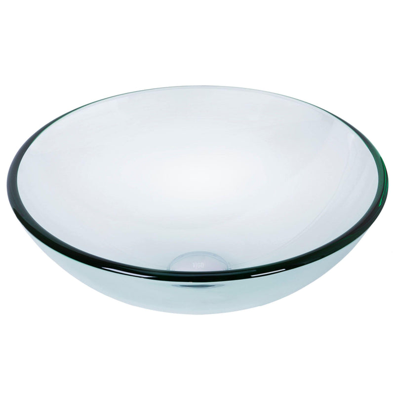 Round Glass Vessel Bathroom Sink/Basin with Repellent Seal Coating, Crystalline Q2R8