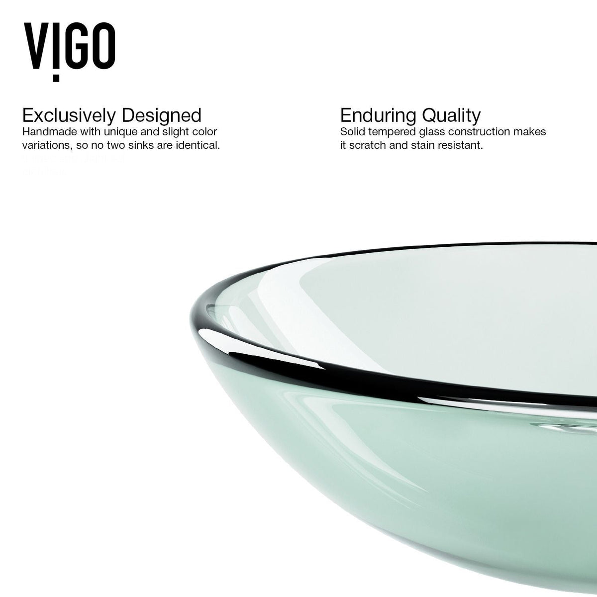 Round Glass Vessel Bathroom Sink/Basin with Repellent Seal Coating, Crystalline Q2R8 - product image 3