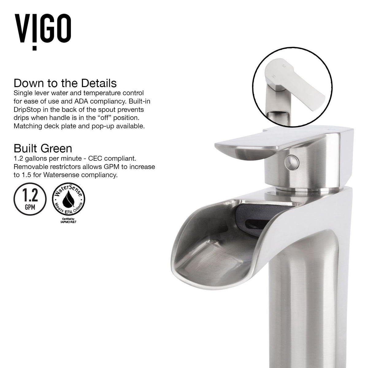 Titanium Glass Slate Grey Bathroom Sink/Basin Set with Niko Faucet and Round Vessel D5R0 - product image 8
