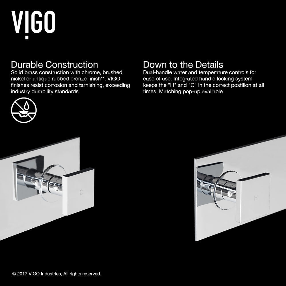 Titus Wall Mount Dual Handle Bathroom Sink Faucet, Eco-Friendly 1.2 GPM Flow Rate, Chrome W8R2 - product image 6