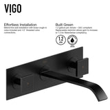 Titus Wall Mount Dual Handle Bathroom Sink Faucet, Eco-Friendly 1.2 GPM Flow Rate, Matte Black H0K4 - product image 6