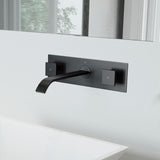 Titus Wall Mount Dual Handle Bathroom Sink Faucet, Eco-Friendly 1.2 GPM Flow Rate, Matte Black H0K4 - product image 8