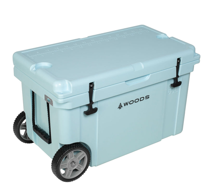 ARCTIC Wheeled Roto-Moulded Cooler with Handle, 65-L, Light Blue Y9O4