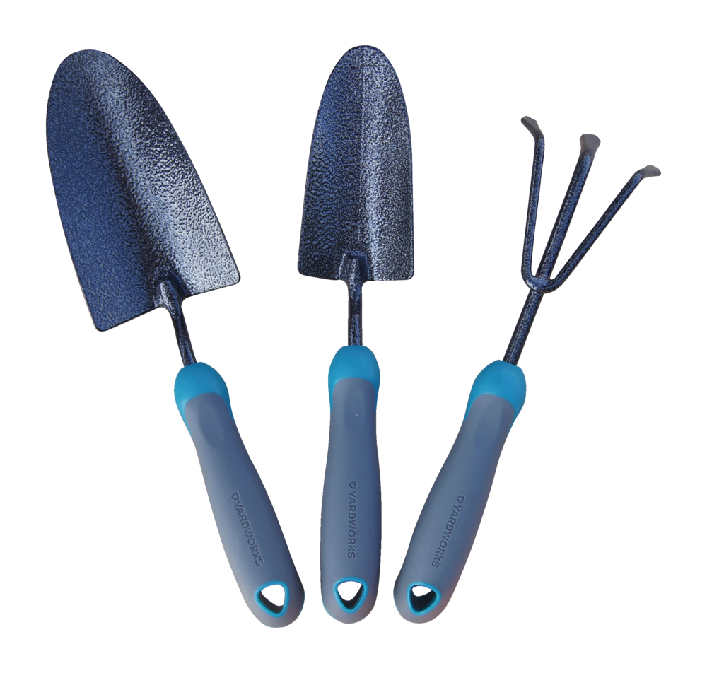 Carbon-Steel Garden Tool Set with Rubber Handles, Hammertone Finish, 3-pc M1V6 - product image 1